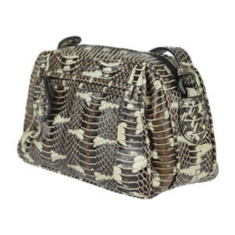 Bottega Veneta leather cream python brown shoulder bag tones